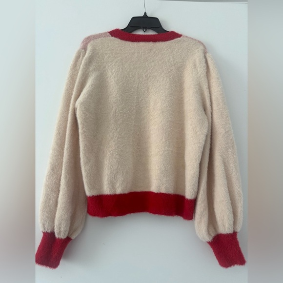 Saint Geraldine Fuzzy Mushroom Print Sweater Soft Size M - Picture 5 of 6